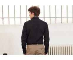 Chemise Noire Coton Popeline - Col Français - LOUIS 13 Chemise Noire Coton Popeline - Col Français - LOUIS -Boutique Pop Mey Edlich 404010 louis noir 2bis