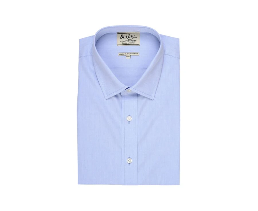 Chemise Bleu Ciel Popeline - Col Français - LOUIS. 6 Chemise Bleu Ciel Popeline - Col Français - LOUIS. – Image 4