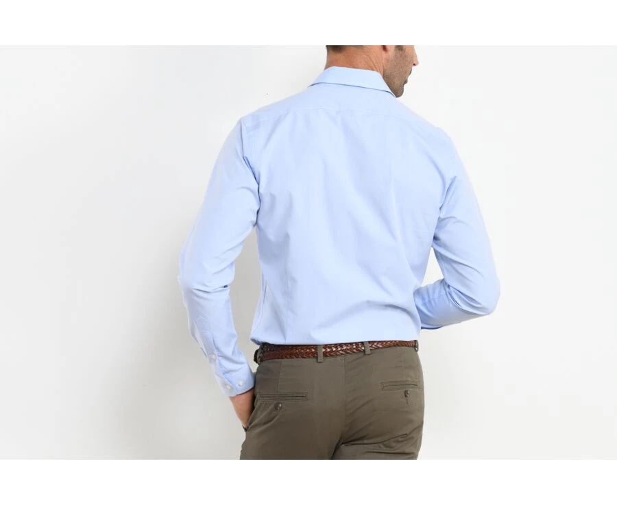 Chemise Bleu Ciel Popeline - Col Français - LOUIS. 4 Chemise Bleu Ciel Popeline - Col Français - LOUIS. – Image 2