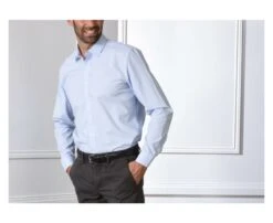 Chemise à Fines Rayures Bleues - Col Français - ANTOINE -Boutique Pop Mey Edlich 414009 antoine bleu clair et blanc 4