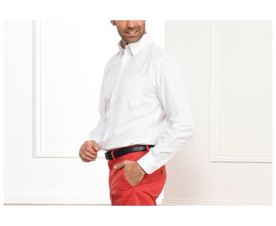 Chemise Blanche En Coton - Poche Poitrine - ALBERT 5 Chemise Blanche En Coton - Poche Poitrine - ALBERT – Image 3