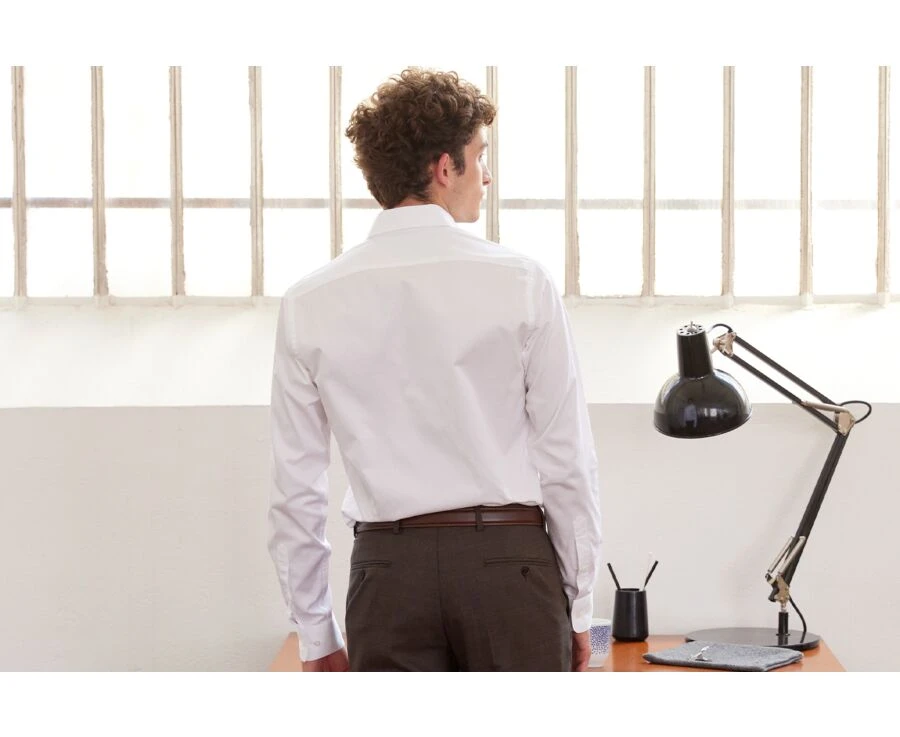 Chemise Blanche Coton Twill Double Fil - GIORGIO 4 Chemise Blanche Coton Twill Double Fil - GIORGIO – Image 2