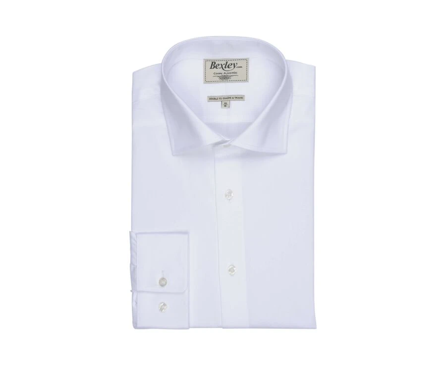 Chemise Blanche Coton Twill Double Fil - GIORGIO 6 Chemise Blanche Coton Twill Double Fil - GIORGIO – Image 4
